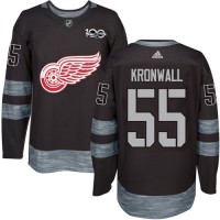 Adidas Detroit Red Wings #55 Niklas Kronwall Black 1917-2017 100th Anniversary Stitched NHL Jersey