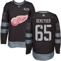 Adidas Detroit Red Wings #65 Danny DeKeyser Black 1917-2017 100th Anniversary Stitched NHL Jersey