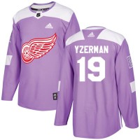 Adidas Detroit Red Wings #19 Steve Yzerman Purple Authentic Fights Cancer Stitched NHL Jersey