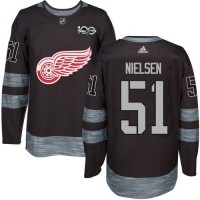 Adidas Detroit Red Wings #51 Frans Nielsen Black 1917-2017 100th Anniversary Stitched NHL Jersey
