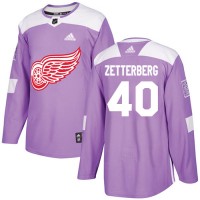 Adidas Detroit Red Wings #40 Henrik Zetterberg Purple Authentic Fights Cancer Stitched NHL Jersey