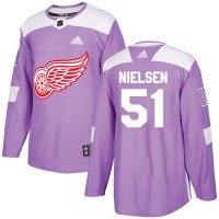 Adidas Detroit Red Wings #51 Frans Nielsen Purple Authentic Fights Cancer Stitched NHL Jersey