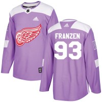 Adidas Detroit Red Wings #93 Johan Franzen Purple Authentic Fights Cancer Stitched NHL Jersey