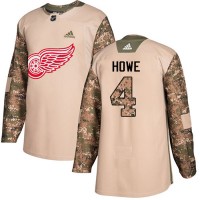 Adidas Detroit Red Wings #4 Gordie Howe Camo Authentic 2017 Veterans Day Stitched NHL Jersey