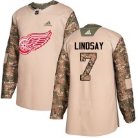 Adidas Detroit Red Wings #7 Ted Lindsay Camo Authentic 2017 Veterans Day Stitched NHL Jersey