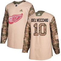 Adidas Detroit Red Wings #10 Alex Delvecchio Camo Authentic 2017 Veterans Day Stitched NHL Jersey