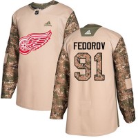 Adidas Detroit Red Wings #91 Sergei Fedorov Camo Authentic 2017 Veterans Day Stitched NHL Jersey