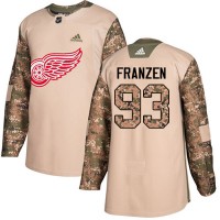 Adidas Detroit Red Wings #93 Johan Franzen Camo Authentic 2017 Veterans Day Stitched NHL Jersey