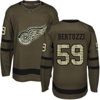 Adidas Detroit Red Wings #59 Tyler Bertuzzi Green Salute to Service Stitched NHL Jersey